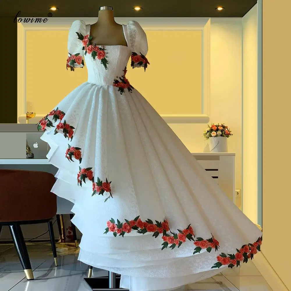 Arabic White Lace Evening Dresses Asymmetrical Elegant Celebrity Dress  Women Party Night Gorgeous Prom Dress Abiti Da Cerimonia - AliExpress  Weddings & Events