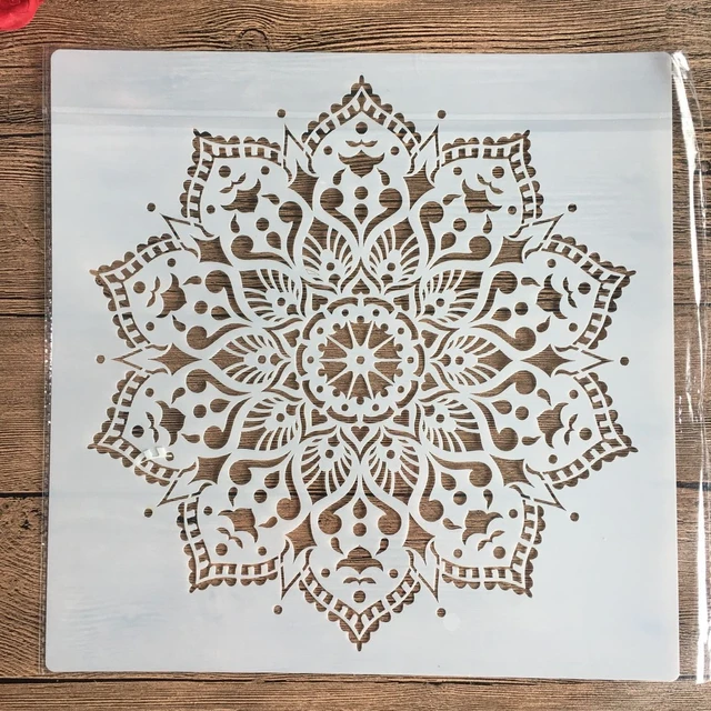 30 * 30cm size diy craft mandala mold for painting stencils stamped photo album embossed paper card on wood, fabric, wall 4