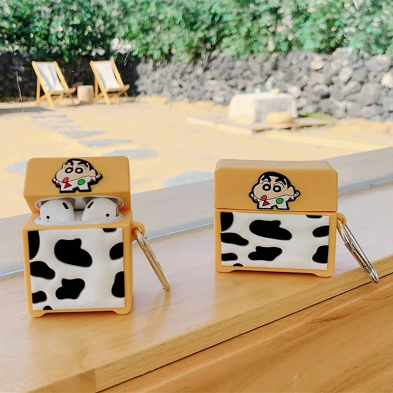 3D чехлы для наушников с милым мультяшным рисунком Crayon Shinchan для Apple Airpods Pro 1/2, милые силиконовые защитные чехлы для наушников, аксессуары