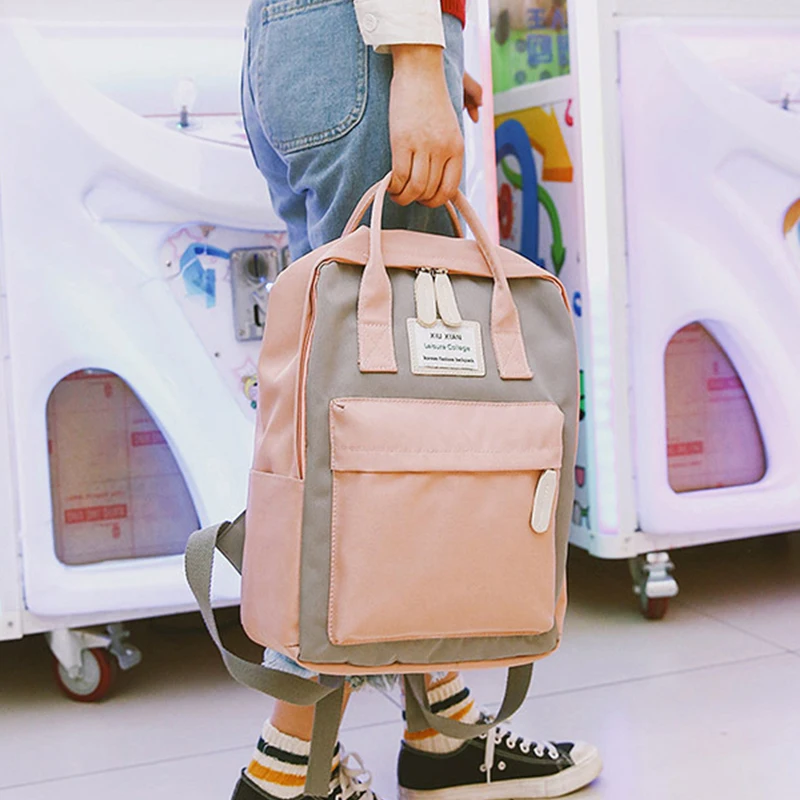 Canvas Backpack Women Teenager School 