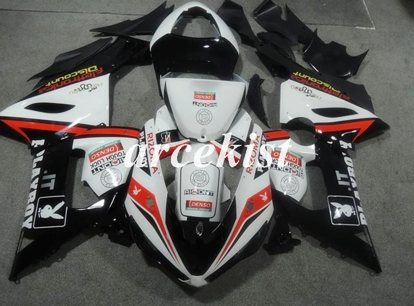 ABS мотоцикл обтекатели комплект подходит для kawasaki Ninja ZX6R 636 2005 2006 05 06 6R ZX-6R Кузов Набор на заказ белый черный