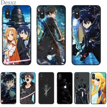 

Phone Case Soft for Xiaomi Redmi Mi Note 10 A3 9T Pro CC9 E Mix 2S K30 MAX 3 9 A3 Lite Cover Sword Art Online SAO Anime Manga