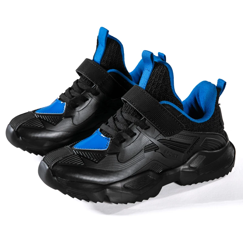 

ULKNN Autumn winter boy sneakers kids black blue soft sports new 5 big children 6 leather waterproof 10 boys black running shoes