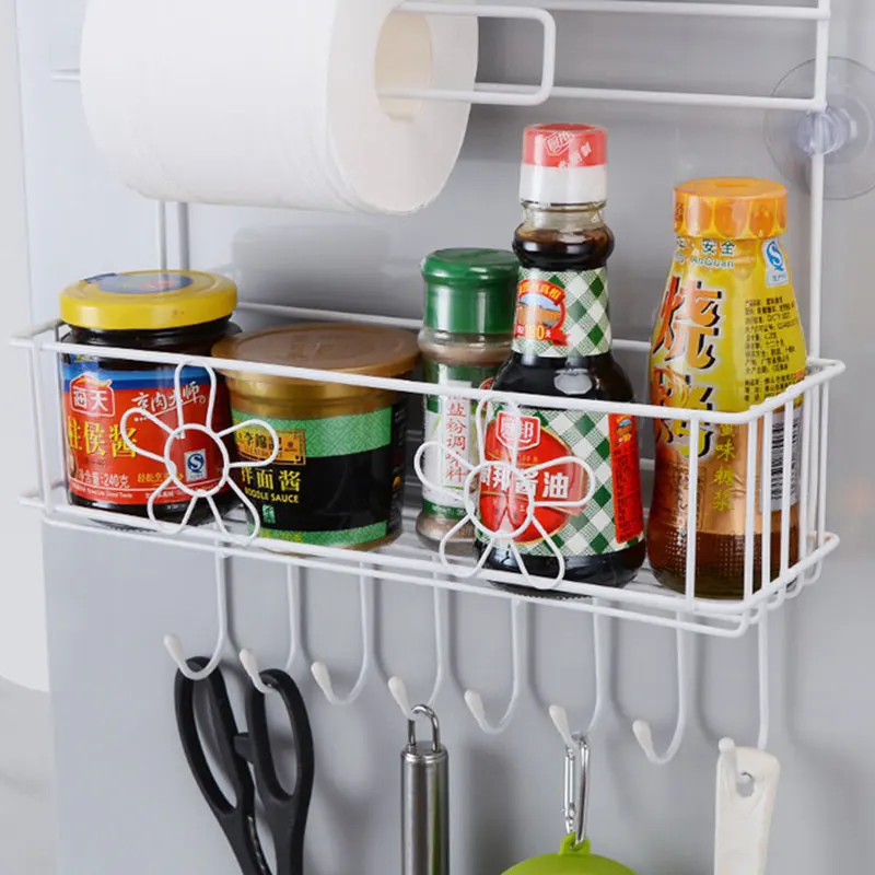 Кухонная многофункциональная боковая стойка для хранения холодильника, боковая полка, органайзер, боковая стенка, холодильник, многослойный держатель, Кухонное хранение