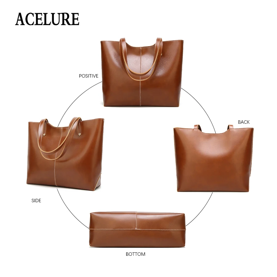 Ceny ACELURE lśniący połysk skórzany damski Tote duża pojemność kobiet torba na ramię klasyczne dorywczo torby z bawełny dla kobiet 2018 bolsa feminina