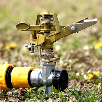 

Garden Metal Sprinkler Spike Lawn Grass 360 Degree Adjustable Rotating Water Nozzle Impulse Sprayer For Irrigation System