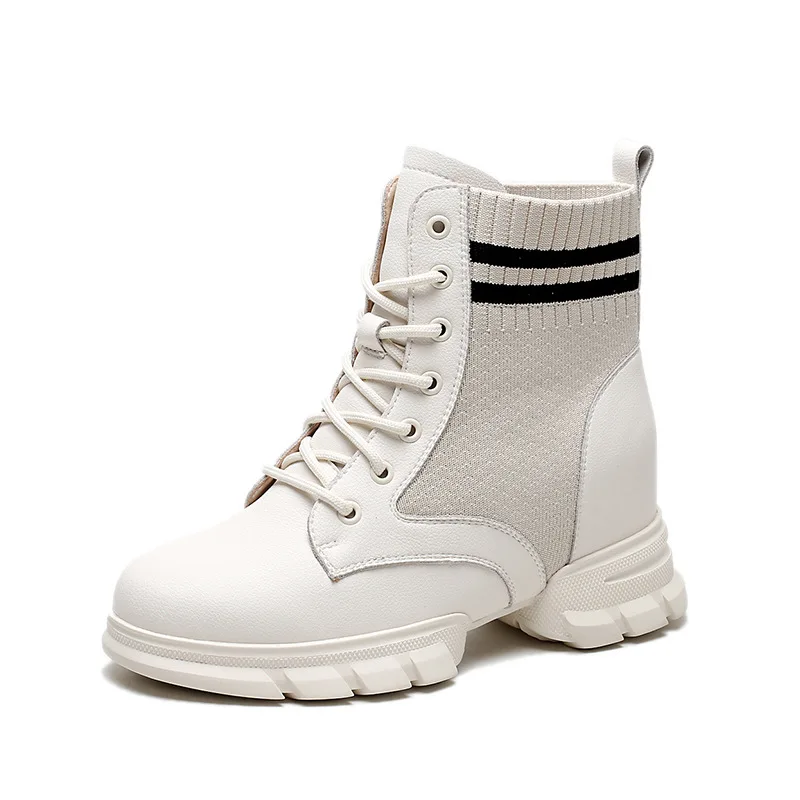 

Autumn winter new casual warm Martin boots trend joker increased comfortable wear-resistant leather short tube women 's boots