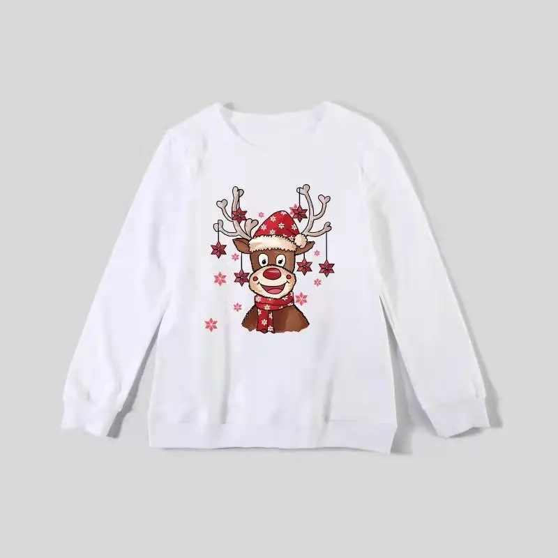 Christmas Deer Family Matching Sweaters Autumn Father Mother & Children Cotton Sweatshirts Mom Baby Mommy and Me Xmas Clothes