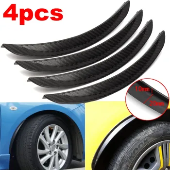 

4pcs Carbon Fiber Wheel Arch Fender Flares Cover Trim Mudguards Protective Lip Anti-Scratch Strips Universal Car Accessories