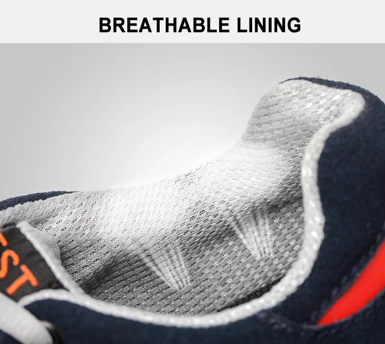 New Men Outdoor Steel Toe Work Safety Shoes fashion breathable lace-up Anti-smashing Construction Protective Sneaker Boots