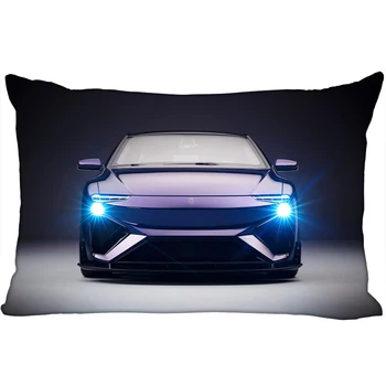 

New Custom Automotive Printing pillowcover Two sides Standard Satin Silk Soft Rectangle Pillowcases zipper More size
