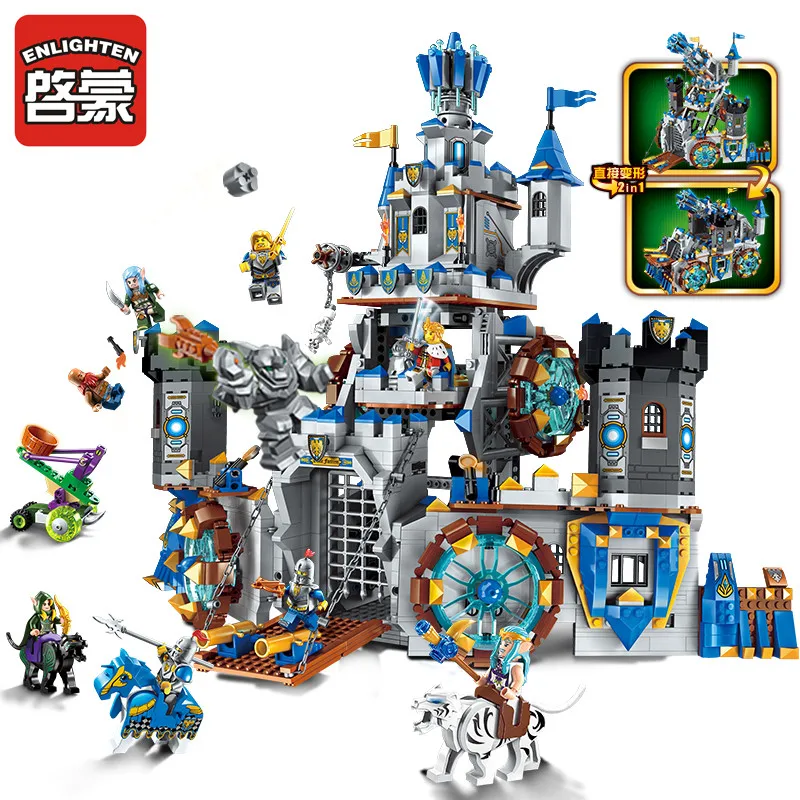 

Enlighten Legoinglys Building Block War of Glory Castle Knights The Battle Bunker 9 Figures 1541pcs Educational Bricks Toy Gift