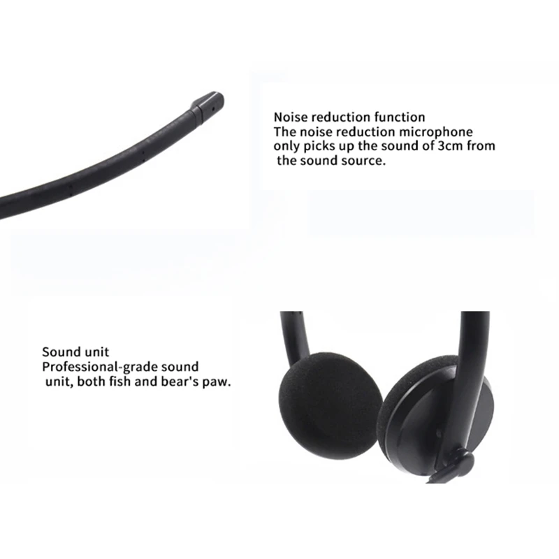 TX 8091 USB Call Center Headset with Noise Cancelling Mic for PC Home Office Phone Customer Service Plug and Play