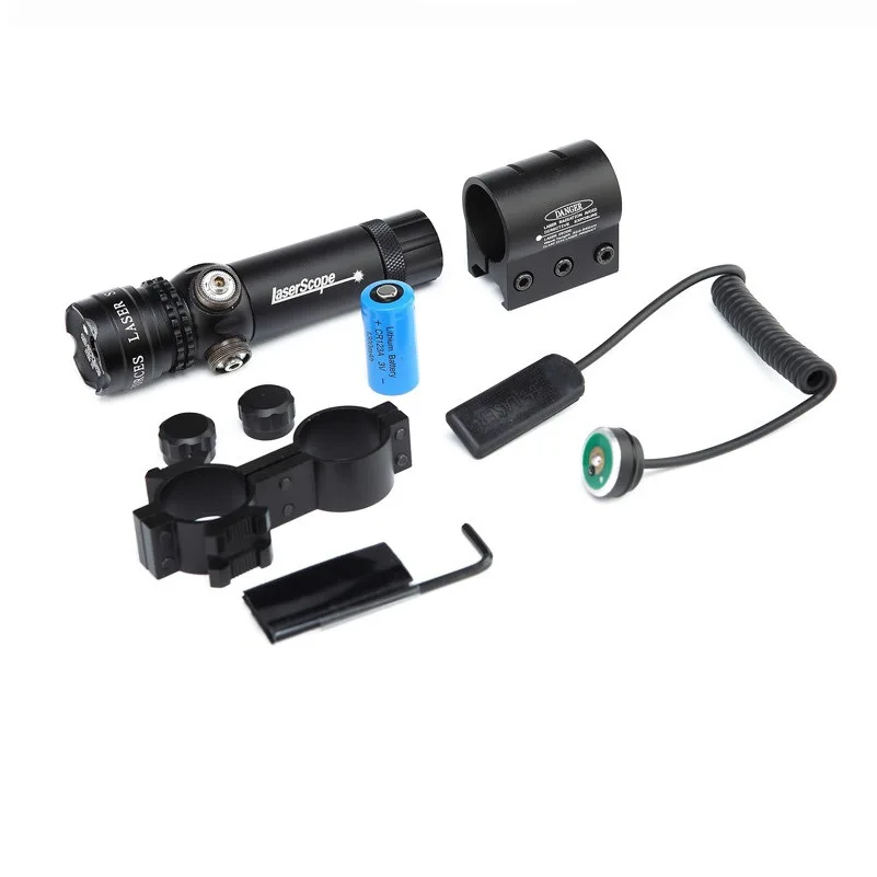 

Tactical 5mw Red Dot Laser Sight Rifle Scope Riflescope Designator 20mm Mount Adjustable Tail Switch For Gun Hunting