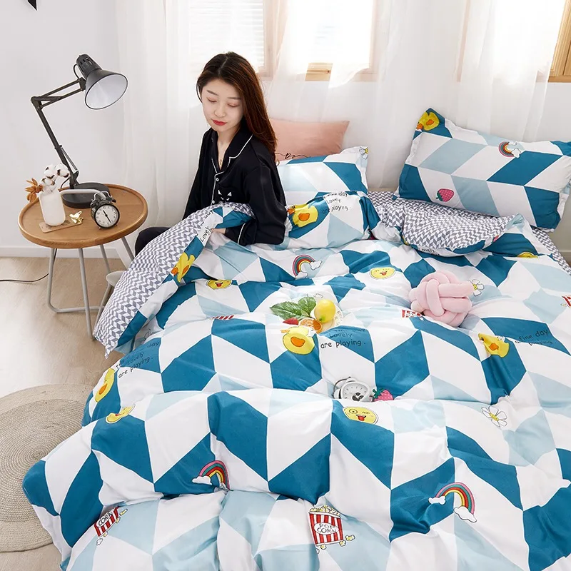 Yellow flower four-piece 1.5meters bed sheet quilt cover cute three-piece giry heart spring and summer bedding. Yellow flower four-piece 1.5meters bed sheet quilt cover cute three-piece giry heart spring and summer bedding.