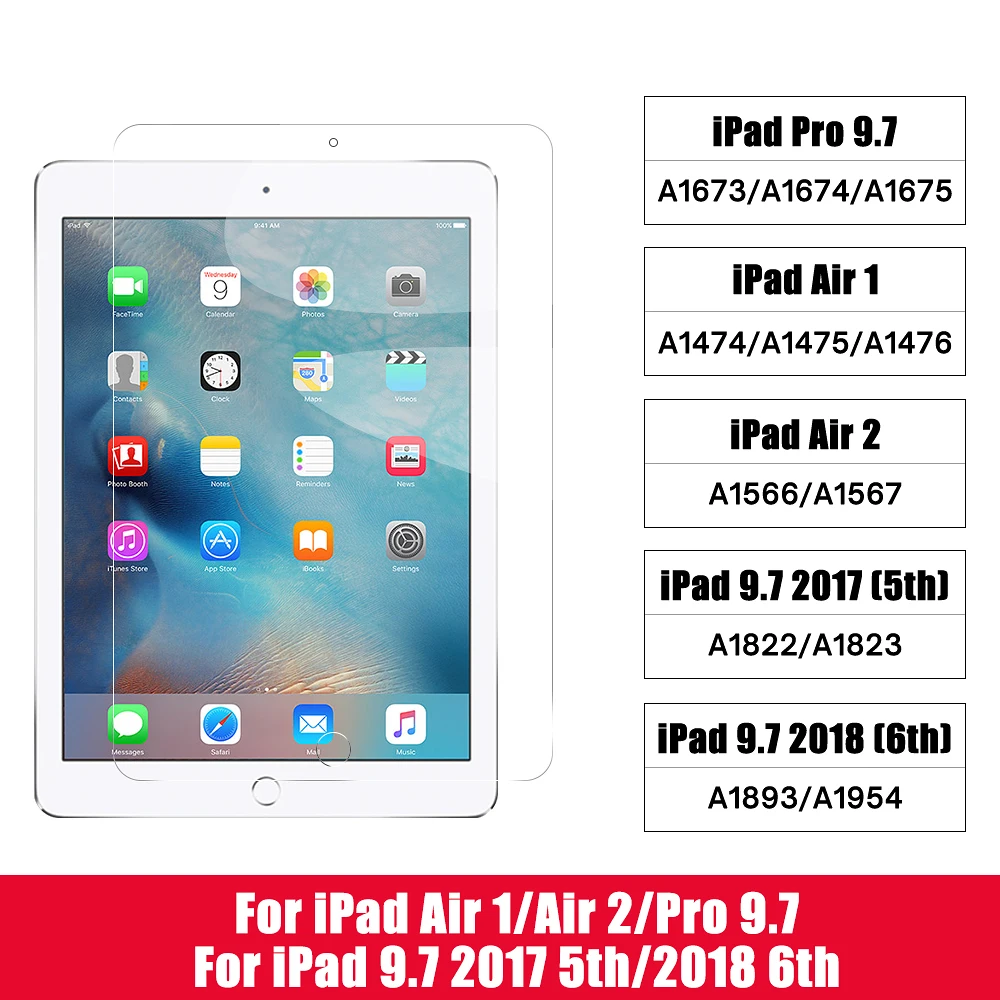 For 2019 iPad 10.2 2020 iPad Pro 11 Air 3 10.5 Screen Protector Tempered Glass For 9.7 iPad 2 3 4 5 6 7th Gen 7.9 Mini 2 3 4 5 samsung tablet charger Tablet Accessories