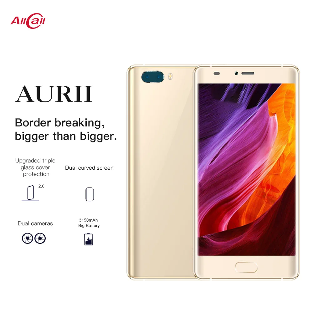 

Original AURII RAM 1GB ROM 16GB Smartphone Dual Back Cameras 5.5'' Android 7.1 MTK6580A Quad Core OTG Dual SIM Mobile Pho