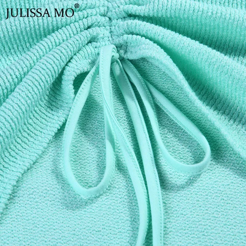 JULISSA MO, белые вязаные свитеры с повязками спереди, женские сексуальные пуловеры с v-образным вырезом и длинными рукавами, осенне-зимние повседневные Теплые Топы, джемперы