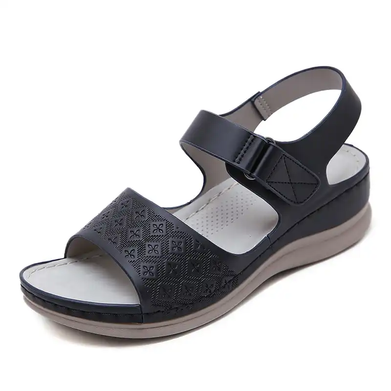ladies grey wedge sandals