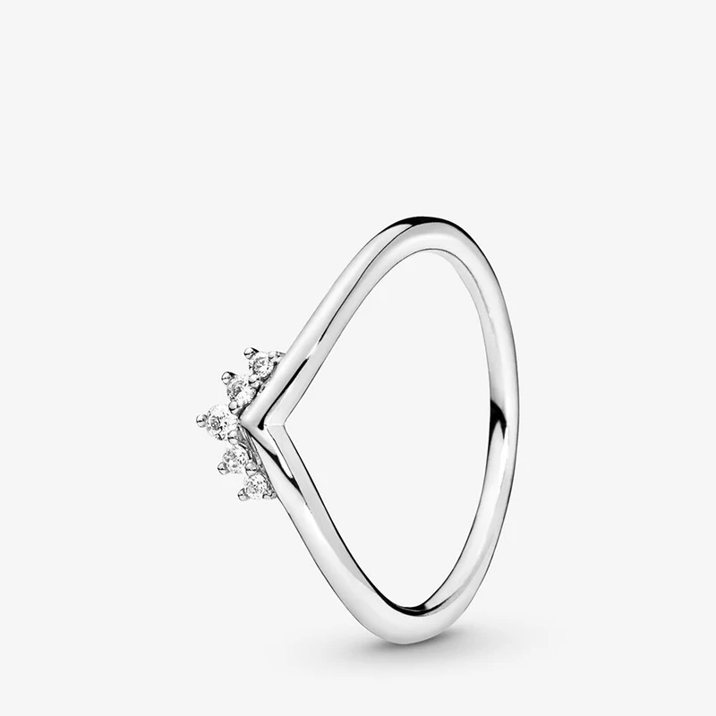

2019 autumn New 925 Sterling Silver Ring Tiara Wishbone Ring Heart Engrave Rings for Women Engagement Jewelry Anniversary