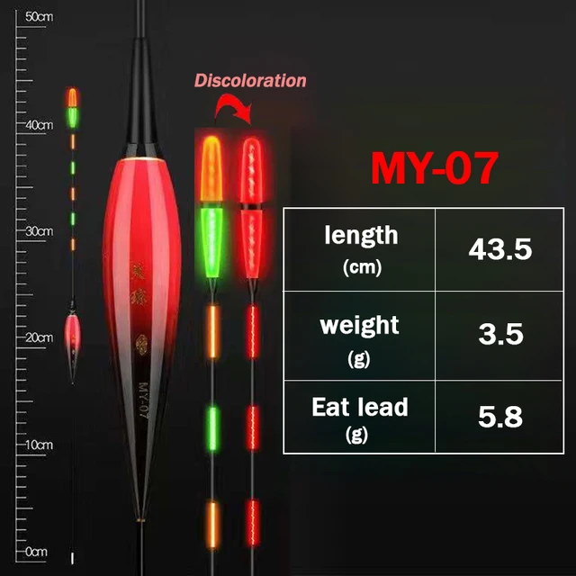 2021New Discoloration Fishing Floats Electronic Carp Float Luminous Smart Catfish Nearsighted Fishing Lovers Tackle Accessories B49-7-1
