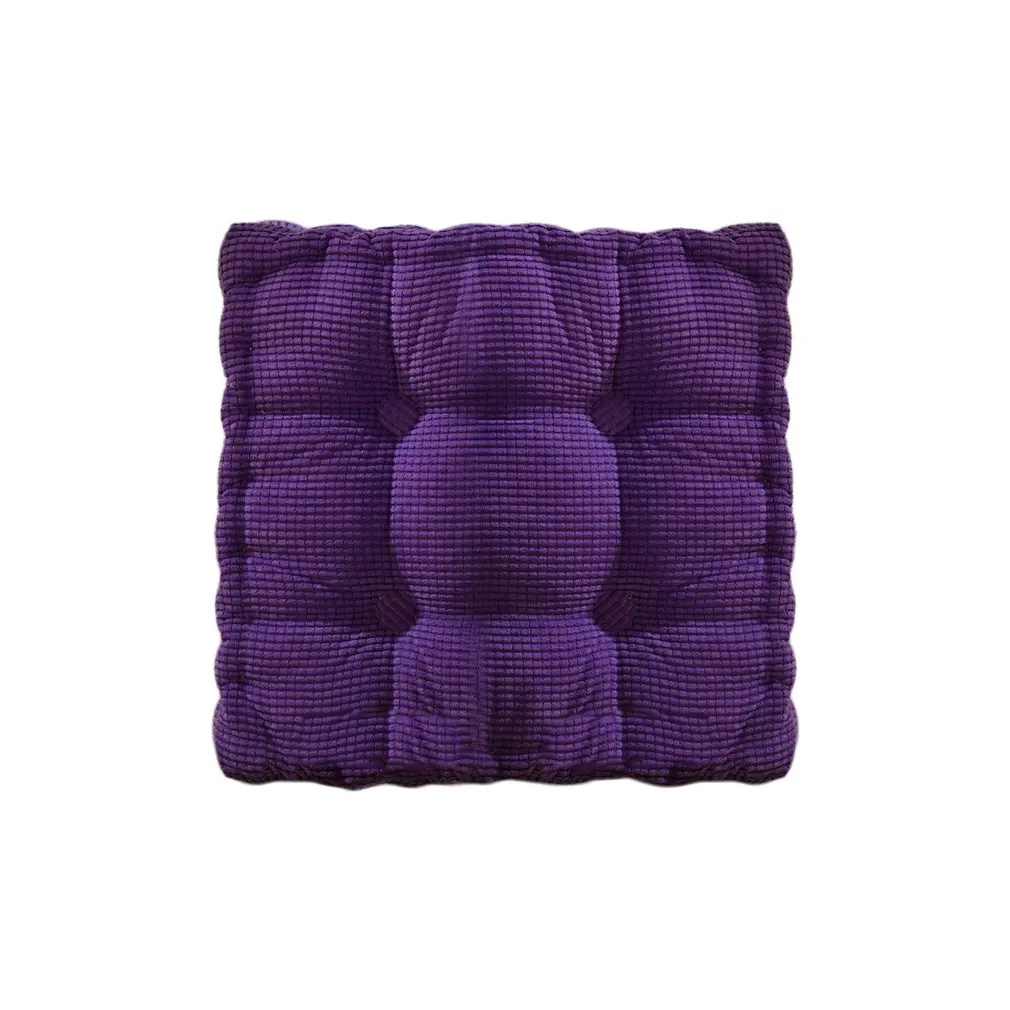 purple New Corn Solid Color Dining Chair Cushion Square Cushion Thickening Office Velvet Cushion Upholstery Tatami Mat Chair - Цвет: purple