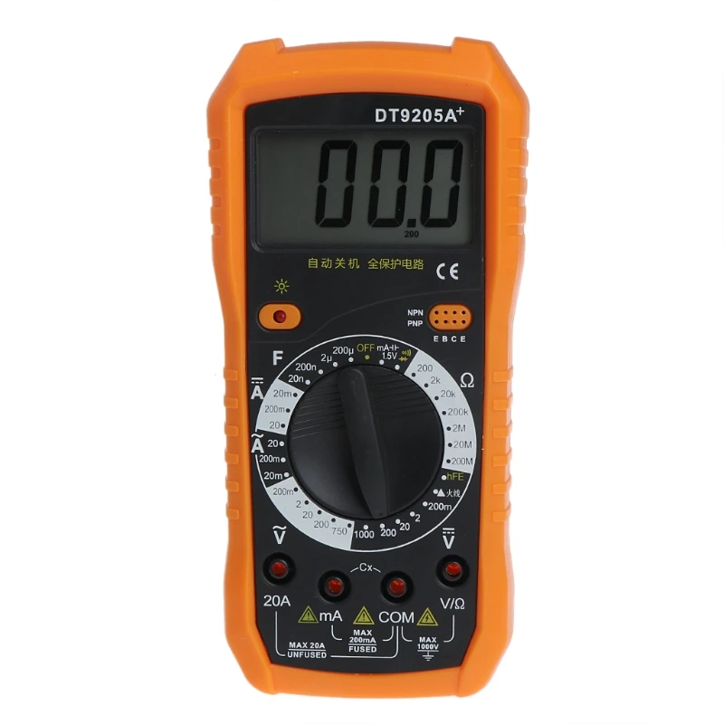 OOTDTY DT9205A AC DC ЖК-дисплей Профессиональный электрический ручной тестер метр Цифровой мультиметр Multimetro Амперметр мультитестер