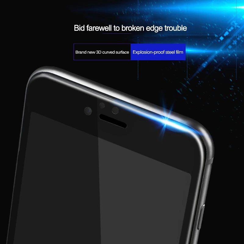 9D изогнутый край Полное покрытие закаленное стекло для iPhone 7 8 6 6S Plus защита экрана