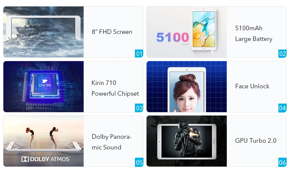 Google Play Honor Pad 5 8 32GB64GB Tablet Android 9 5100mAh Battery Kirin 710 Octa Core 1200x1920 FHD (11)