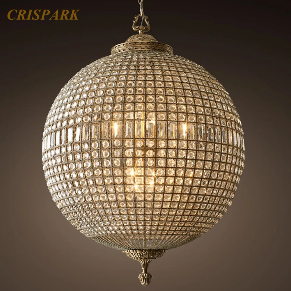19th C. Хрустальные люстры casба светодиодное освещение Orb винтажная Подвесная лампа