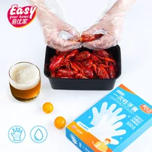 100 шт./компл. экологически чистые PE кухонные одноразовые полиэтиленовые перчатки прозрачные одноразовые ресторанные латексные перчатки для барбекю