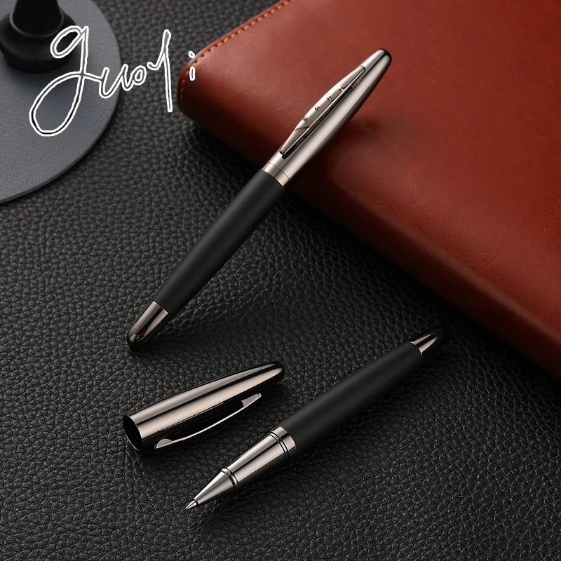

Guoyi C13 creative leather Gel pen Metal high-end business office gifts and corporate logo customization signature pen