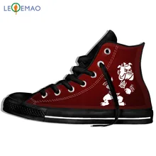 Изготовленные на заказ с изображением логотипа печати спортивная обувь с забавными, A&M Бульдогов Логотип серого цвета; туфли из парусины; дышащая; Zapatos De Mujer; большие размеры на открытом воздухе