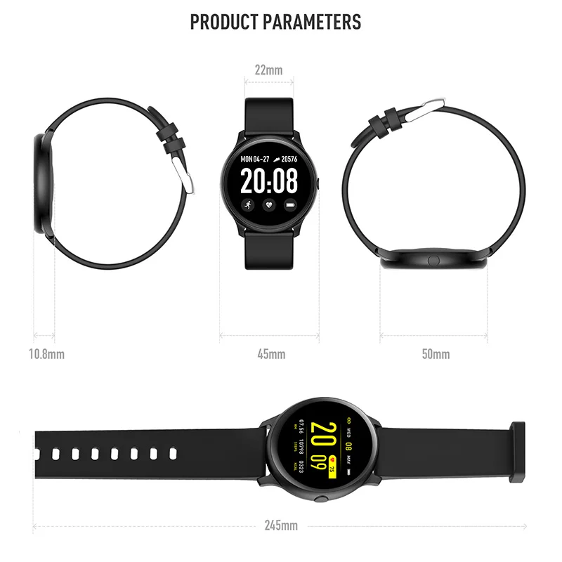 Смарт-часы Smartband Bluetooth Монитор артериального давления фитнес-трекер Браслет цветной экран браслет для Android IOS
