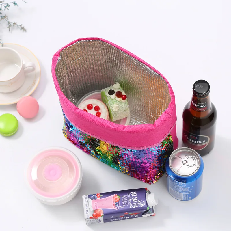 Snaihouse изолированная сумка с блестками, сумка для обеда, Экологичная алюминиевая пленка, Ланч-бокс, сумка для пикника на открытом воздухе, изоляционная Сумка для льда, сумка для бутылки