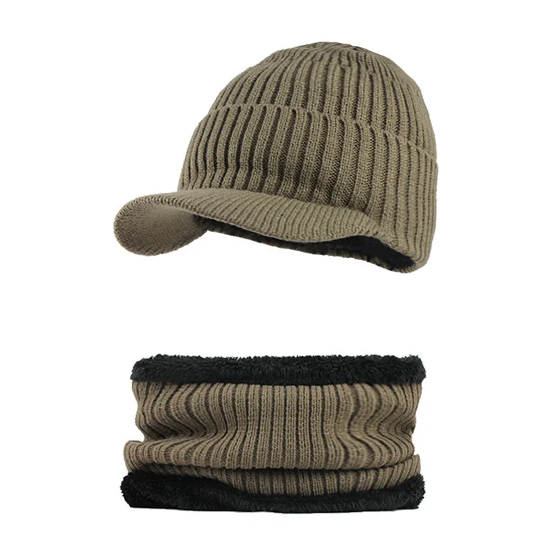 Мужские шапочки новые Skullies зимние теплые шапки и кепки для мужчин и женщин шерстяной шарф шапка s набор плюс бархат Fisher утолщенная защита ушей шапка