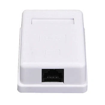 

RJ45 Unshielded Information Module Junction Single Port Network Connector Desktop Box White Extension Cable Ethernet
