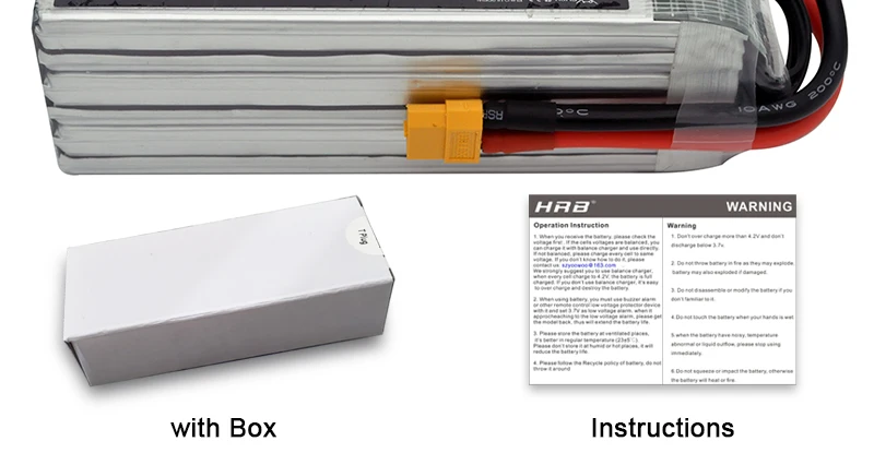 HRB 3S 11.1V 1500mah Lipo Battery, HAD WARNING Octritien pt Crhol! ced with Box Instruction