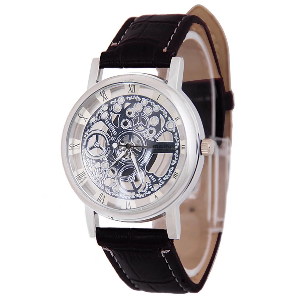

The Men's Watch Mechanical Gear Watch Sports Quartz Wrist Watches High Quality Women men Clock Gold Silver relogio masculino %