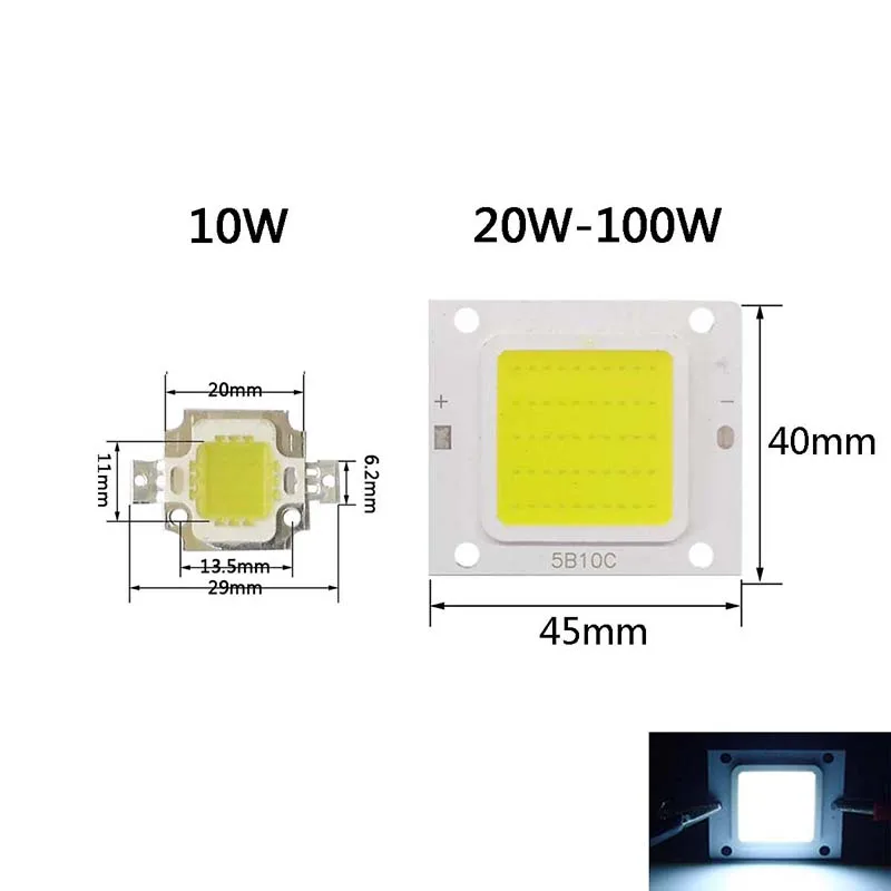 

High Brightness cob Beads light 10W 20W 30W 50W 70W 100W smd bulb floodlight square lamp DIY DC 12V 32V cool warm white LED Chip