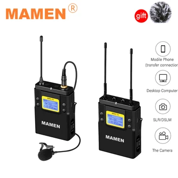 Mamen uhfデュアルチャンネルデジタルワイヤレスプロのマイクシステムコンデンサー530-590mhz用マイクカメラビデオ録画
