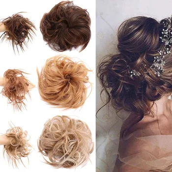 

DIANQI Messy Hair Bun Scrunchie Chignon For Women Synthetic Hair Extensions Hairpieces Heat Resistant Donut Wrap Ponytai