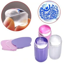 

Silicone Transparent Jelly Nail Stamping Plate Kit For French Nail Tips Manicure Plate Stamp Polish Stencil Stamper Scraper
