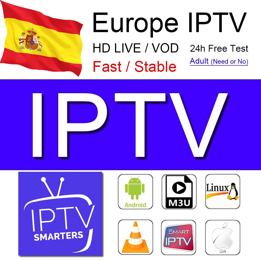 

iptv Spain subscription m3u iptv is used in Spain, Netherlands, Sweden, Israel, enigma2 smart TV subscription, Android TV box
