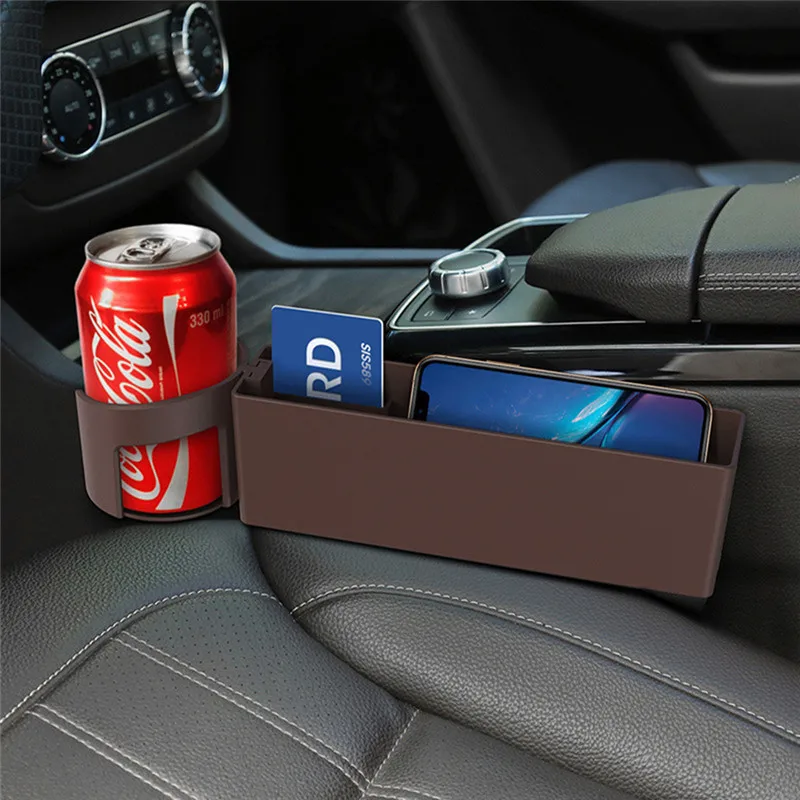 Дропшиппинг автомобильное сиденье слот коробка для хранения складной стеганый багажник Органайзер автомобильные аксессуары бутылка для воды держатель чашки многофункциональный - Название цвета: ABS brown