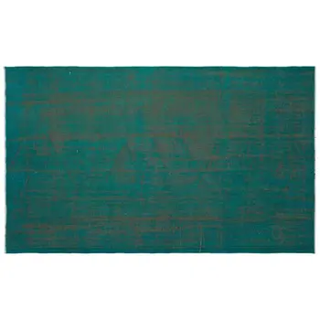 

Handmade Turquoise Vintage Overdyed Turkish Area Rug 153x258 Cm-5'0''X8'6''
