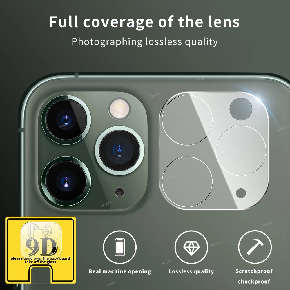 

9D Camera Lens Glass For iPhone 11 Pro Max 2019 Screen Protector Full Cover Lens Film For iPhone 11 11Pro For iPhone11 Case