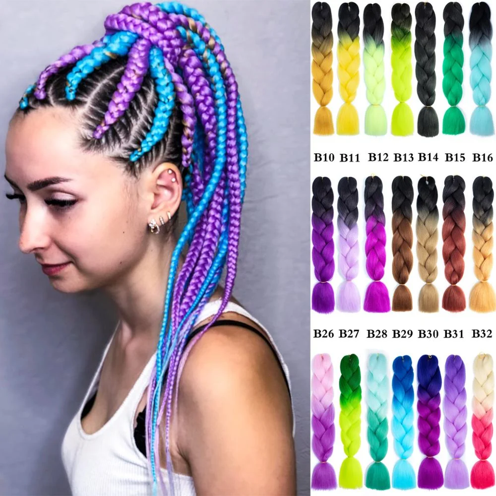 Kanekalon Hair Extension 100g 24Inch Pre Stretched Afro Hair for Women