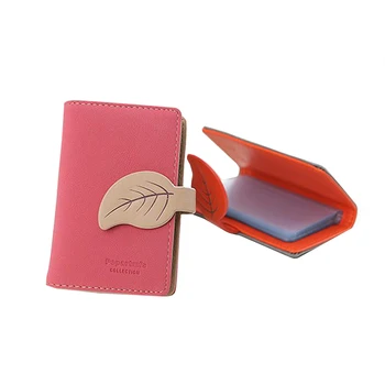 

2019 New Fashion Women Leaf Bolt Card Bag Short Medium Long Leather Coin Card Holders Girls Solid Money Hasp Bag Card Bags