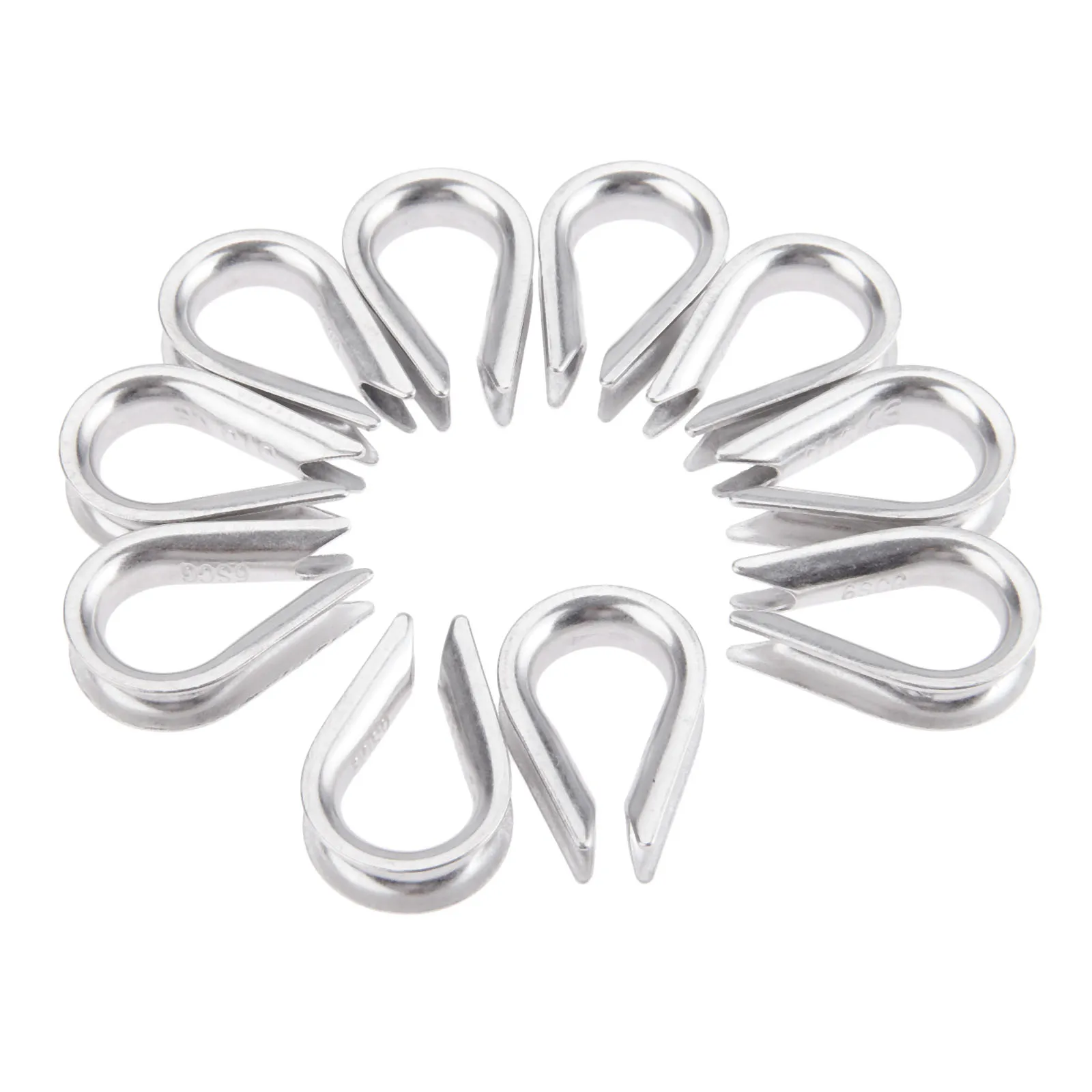 10pcs6mmM6BoatWireRopeCableThimblesClamps316StainlessSteel